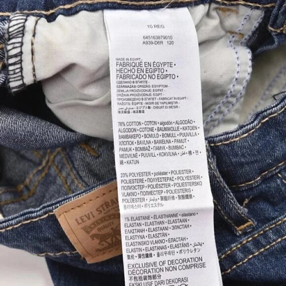 Levi's High Rise Bike Jean Short Dark Wash Girls Size 10 - Picture 7 of 7